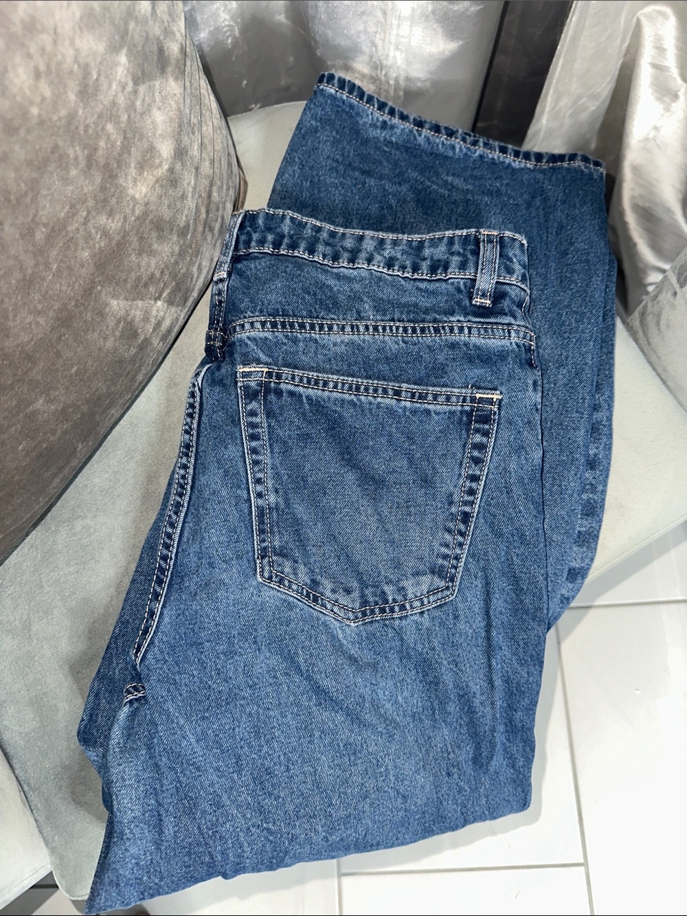 H&M Divided High Waist Wide Leg Ankle Jeans